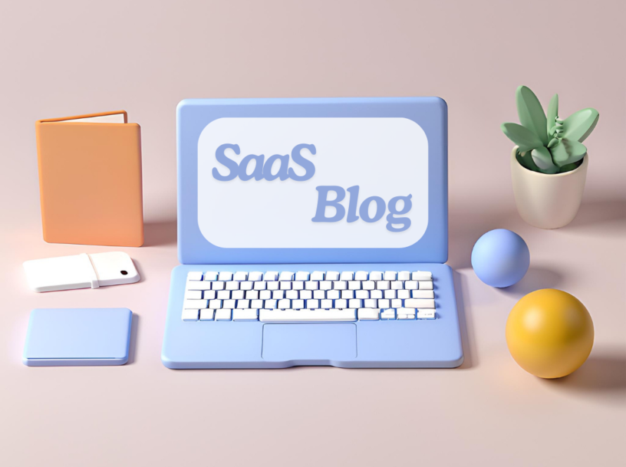 SaaS blog on a laptop